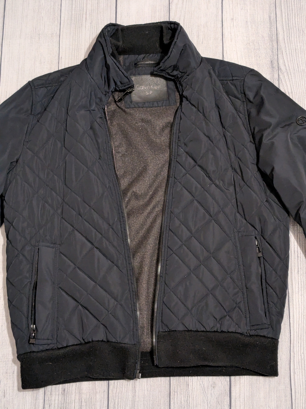 Calvin Klein Men's Quilted Black Bomber Jacket
